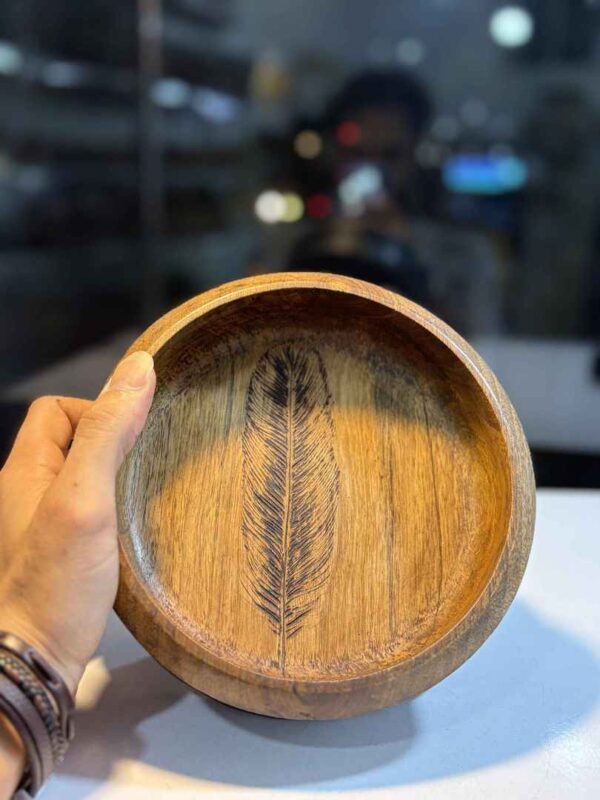 کاسه طرحدار چوبی