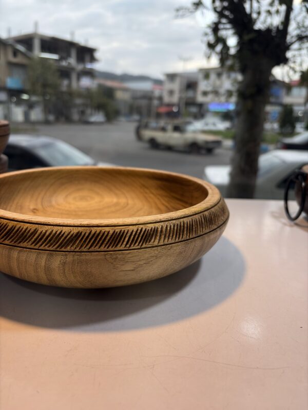 کاسه طرحدار چوبی مدل خمره ای