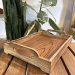 سینی دسته دار آبگریز چوبی